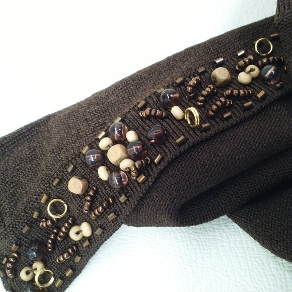 Vintage Y2K Jones New York Open-Front Cardigan Fine Knit Sweater -S(4) Beaded - Picture 8 of 10